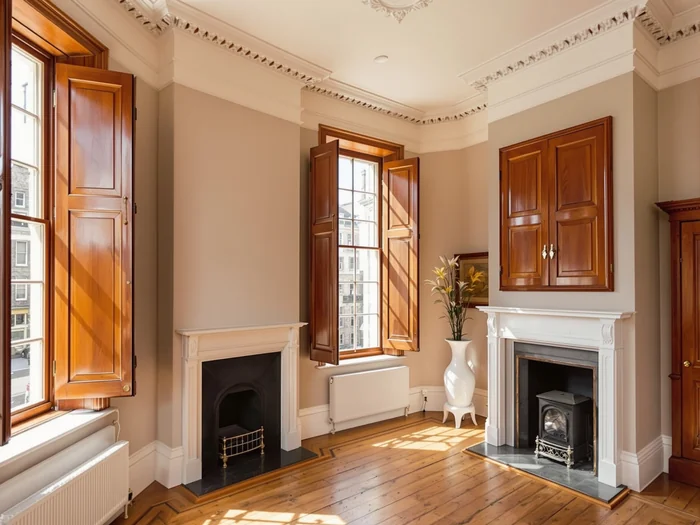 Original timber doors in an Edinburgh Georgian flat
