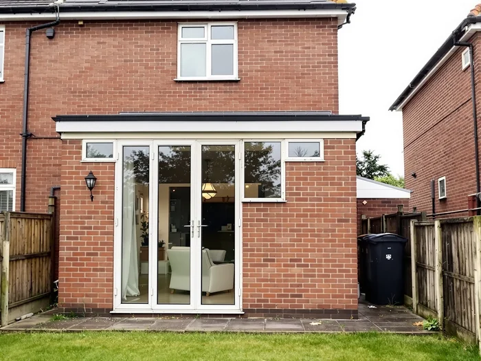 Sliding patio doors on a Nottingham suburban home